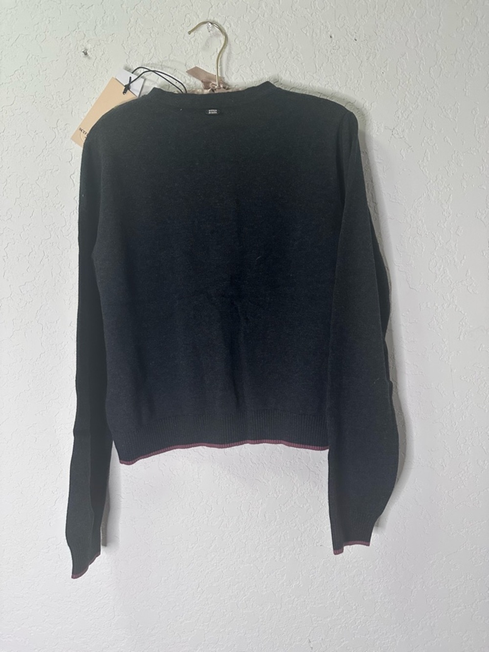 Scotch & Soda Black Cardigan with horseshoes,Floral and Bird Intarsia - Picture 4 of 7